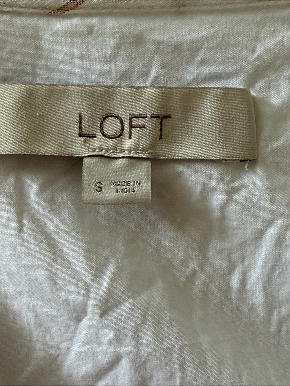 LOFT White Gold Metallic Stripe Flutter Sleeve Maxi Dress S - Picture 9 of 12